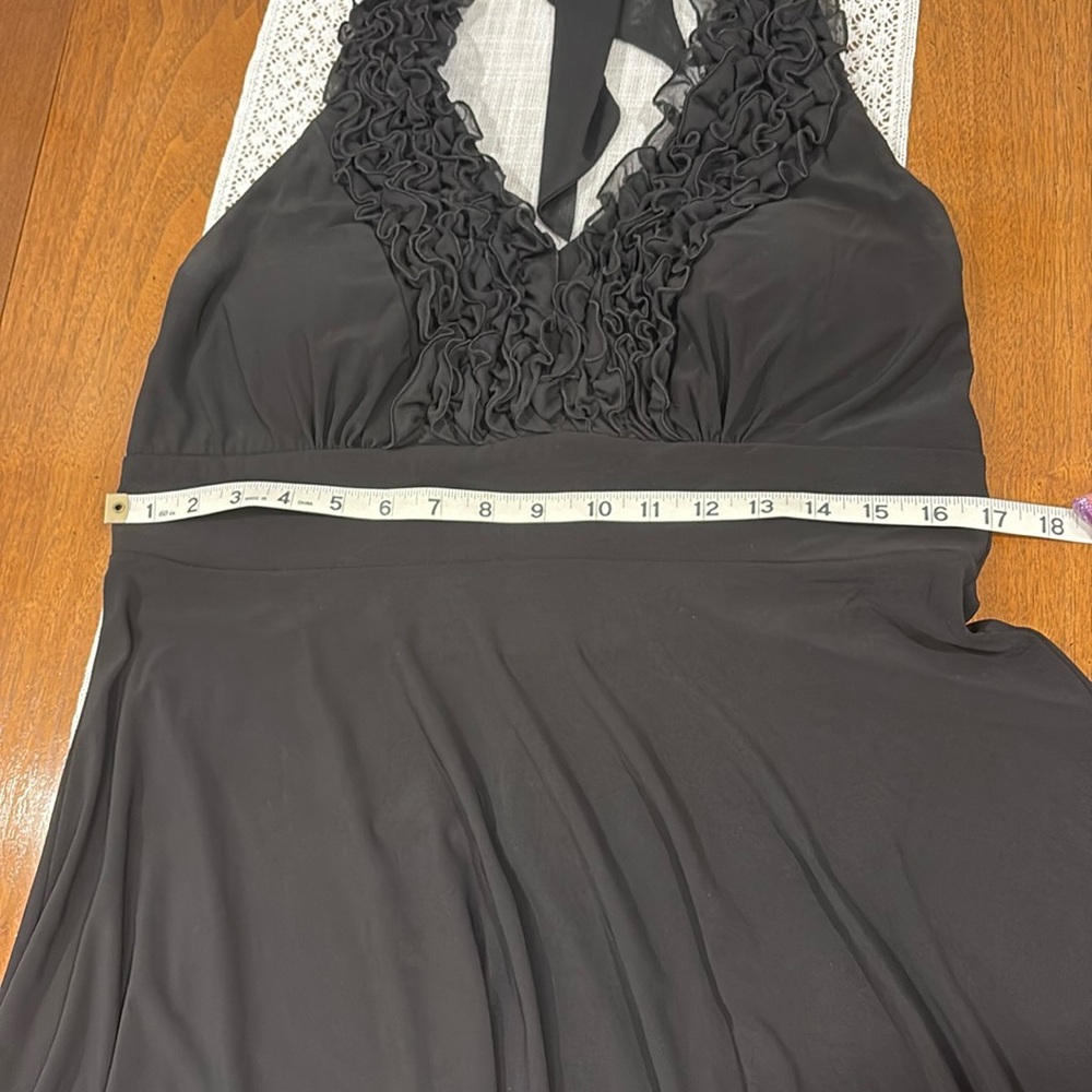 Vintage Onyx Night Ruffle Neckline Halter Dress - Picture 6 of 7